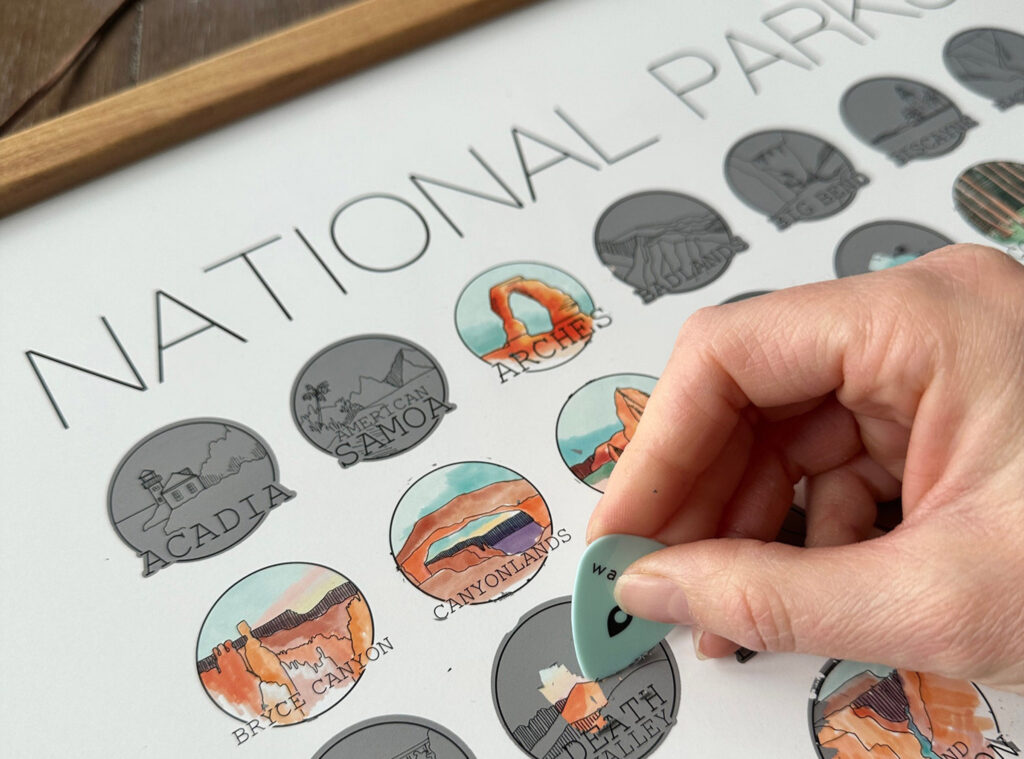 National parks scratch off poster by KristinDouglasART - Etsy